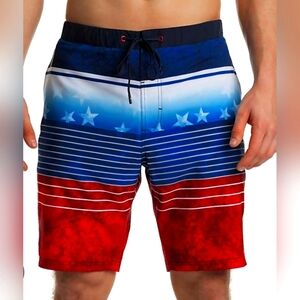 ZeroXposur Mens Red White And Blue  Board Shorts Swimwear XL